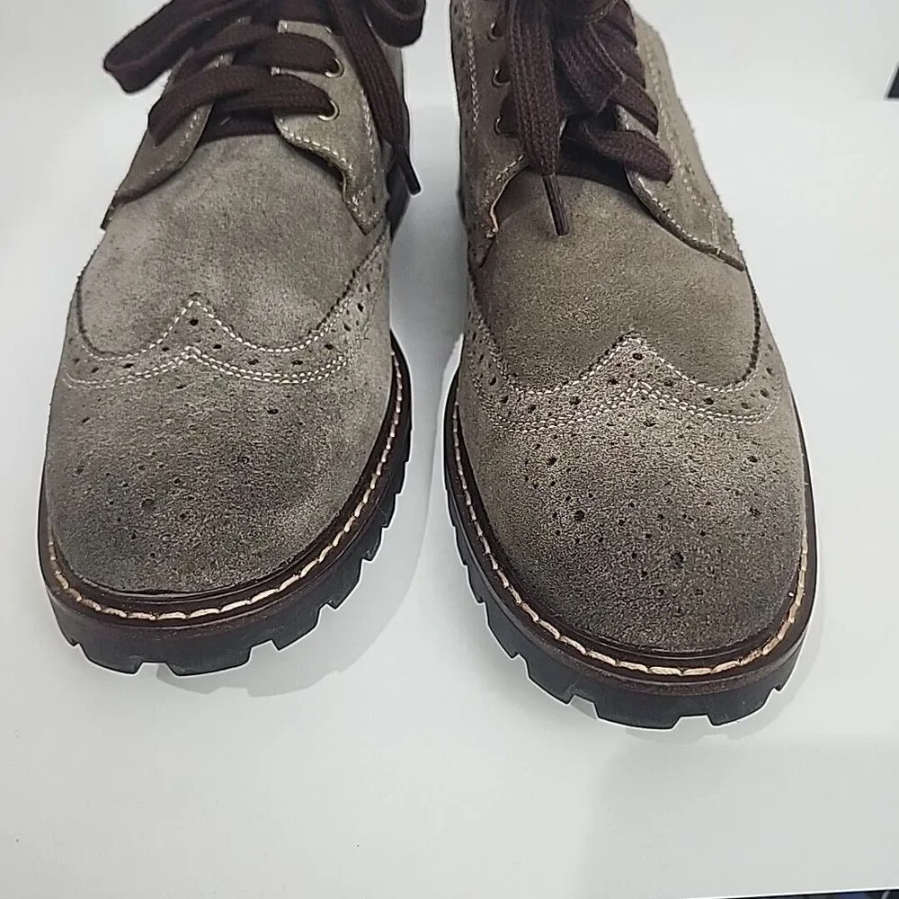 Steve Madden Men's Size 9.5 Wingtip Oxford Shoe Suede Leather Casual Dress Brown